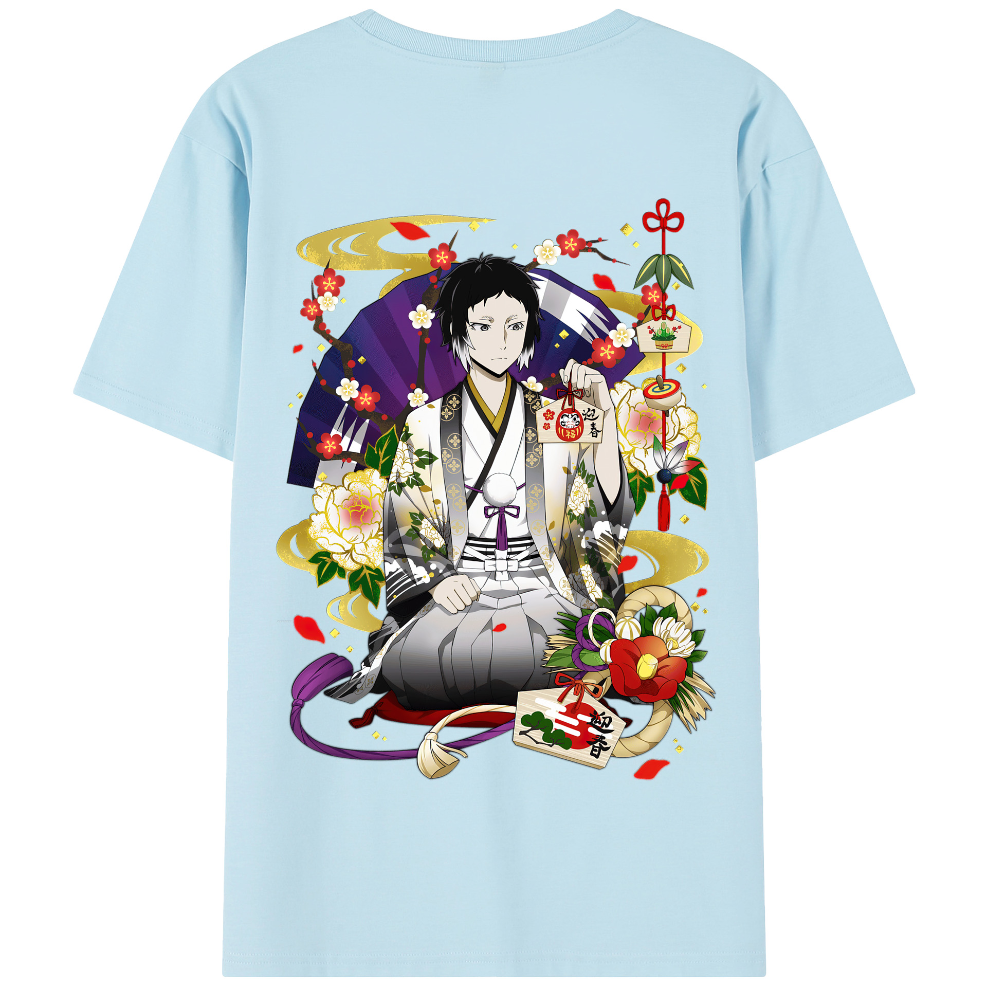 （画像用） 文豪ストレイドッグス Bungo Stray Dogs 綿100％半袖Tシャツ（背面プリント）